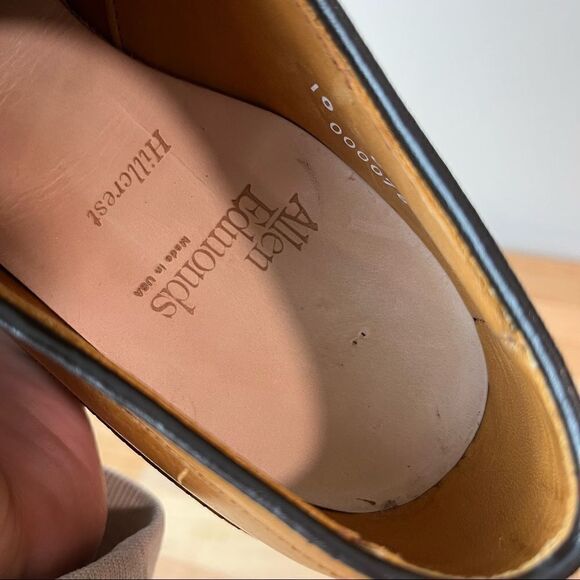 Allen Edmonds Hillcrest Tan Leather Derby Shoes - Picture 11 of 12